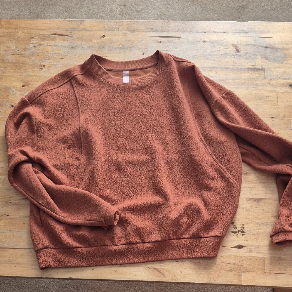 Cozy Terracotta Crew Neck Sweater